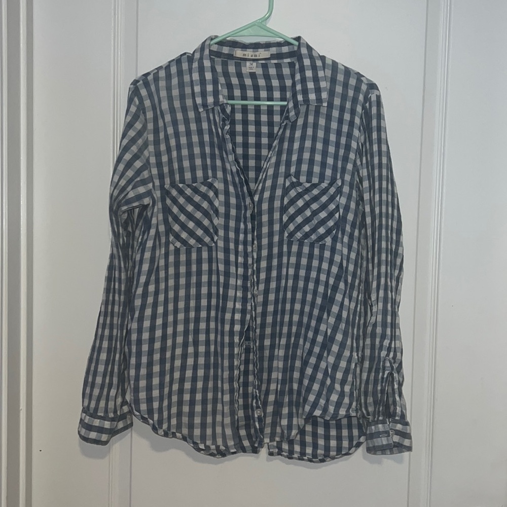 Plaid jean/white button up